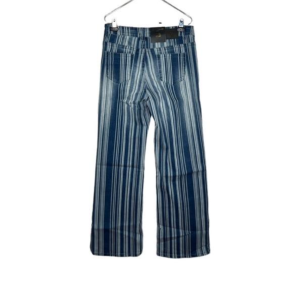 Lucky & Blessed Women’s High Rise Flare Stripe Denim Jeans - Picture 7 of 16